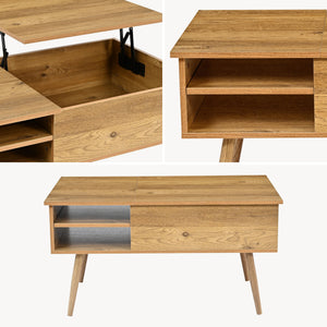 Salontafel Vasdabod met liftplaat 96x59x50 cm eikenlook [en.casa]