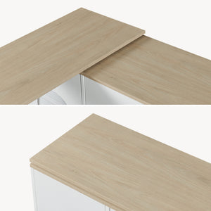 Table de bar extensible Kudebola 115 x 40 x 94 cm effet chêne / blanc [en.casa]