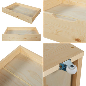 Kinderbed Sonkajärvi met onderschuifbed 90x200 cm naturel [en.casa]