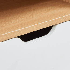 Nachtkastje Bordkak met opbergrek 75x35x30 cm eikenkleurig en wit [en.casa]
