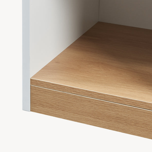 Table de chevet Lure 55 x 30 x 35 cm blanc effet chêne [en.casa]