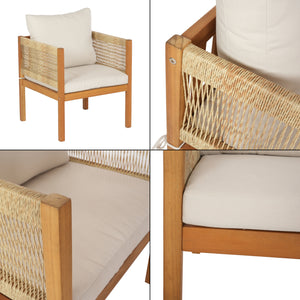 Tuinset Cannole 4-delig houtkleurig en beige casa.pro