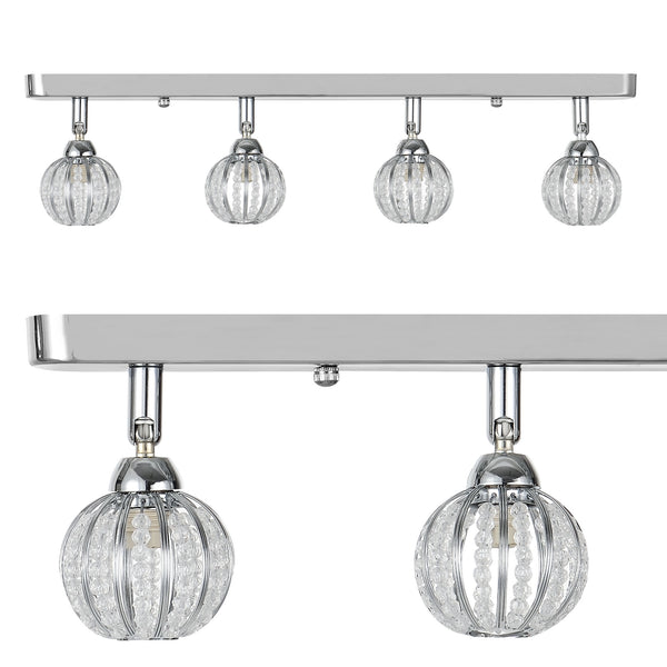 [lux.pro] plafonnier diamètre : 49cm 4xG9 avec 4 boules de cristal plafonnier moderne lampe à effets