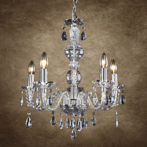 [lux.pro] lustre luminaire suspendu plafonnier (5 x socles E14)(env. 150,0 cm Ø : 52,0 cm) lampe à suspension lampe 5 flammes cristal
