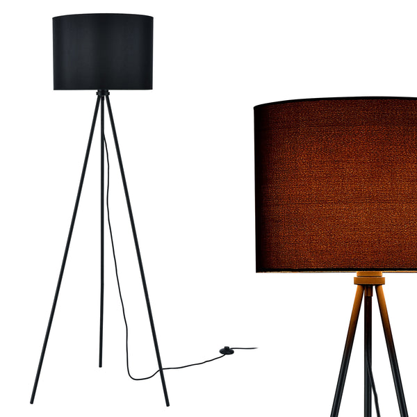 Tripod lamp 150 cm staande lamp vloerlamp E27 zwart