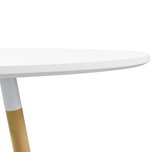 [en.casa] Table à Manger Ronde Table de Salle à Manger MDF-Feuille de Placage Blanc Mat et Laqué 80 x 75cm