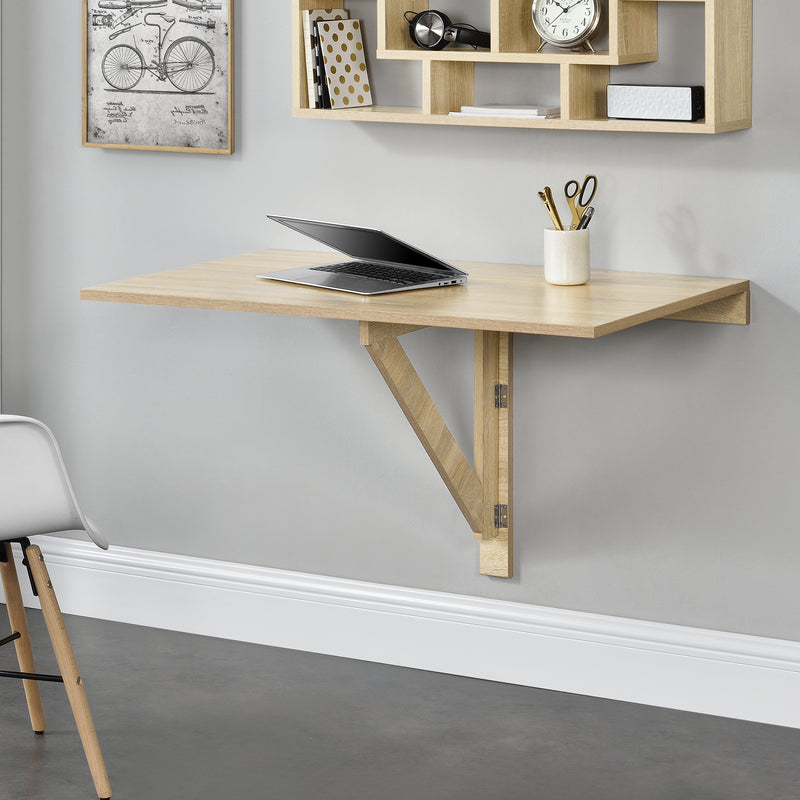 Croquis coté Table murale rabattable 100 x 60 x 58 cm effet chêne de Sonoma [en.casa]