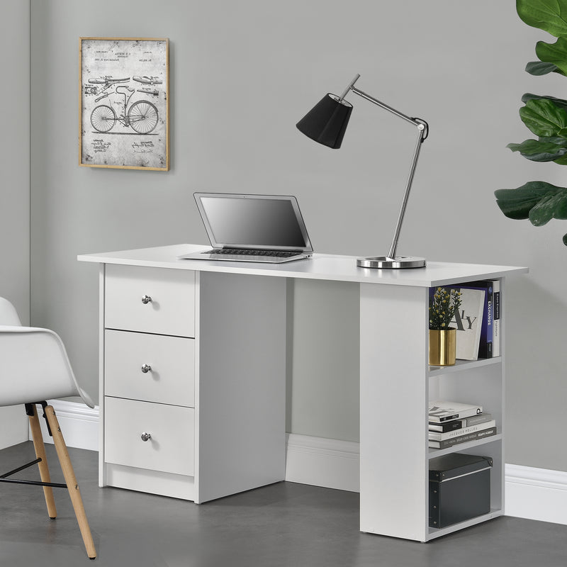 Maatschets Bureau Lemberg met 3 lades en vakken 120x49x72 cm wit