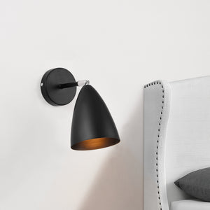 [lux.pro] Lampe Murale Lampe de Mur Applique Murale Abat-jour Mobile E14 Métal 22 x 12 x 12 cm Noir