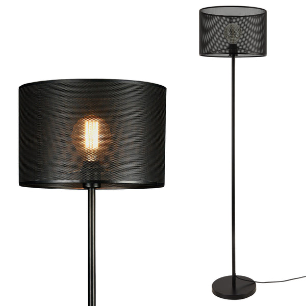 [lux.pro] Lampadaire Métal Noir E27 153 cm
