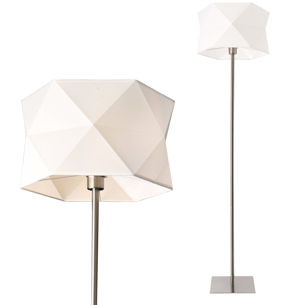 Lampadaire Narwa 152 cm E27 60W métal chrome/blanc lux.pro - premiumXL