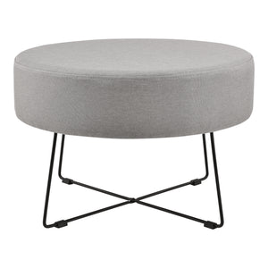 Table Basse Ronde Nelson Gris et Noir 40 x 60 cm [en.casa]
