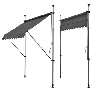 Brise-Soleil Pare-Soleil Acier et Polyester Hauteur Variable Anthracite Gris [pro.tec]
