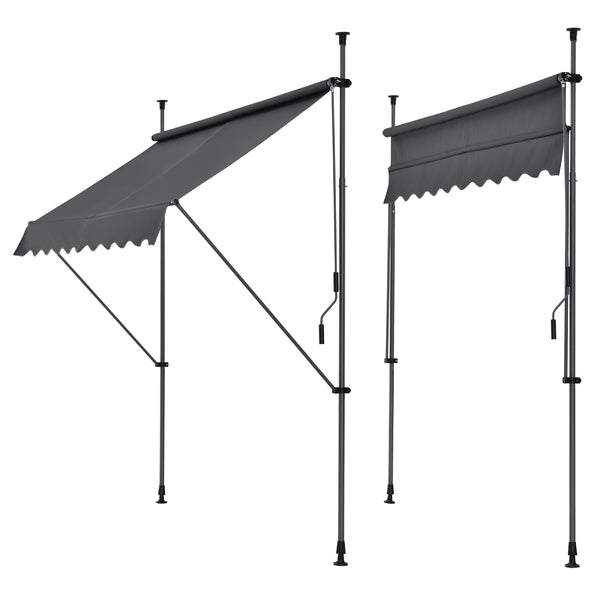 Brise-Soleil Pare-Soleil Acier et Polyester Hauteur Variable Anthracite Gris [pro.tec]