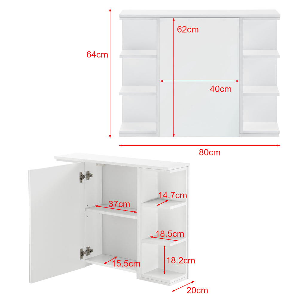 Armoire de salle de bain Harstad 64x80x20 cm blanc [en.casa] - premiumXL