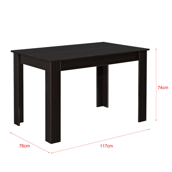 Table de Salle à Manger Skien pour 4 Personnes 117 x 76 x 74 cm Effet Noyer Foncé Brillant [en.casa]