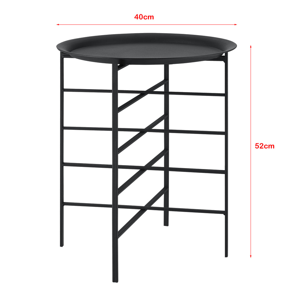 Table d’appoint Wiltz 40x40x53 cm métal noir en.casa - premiumXL