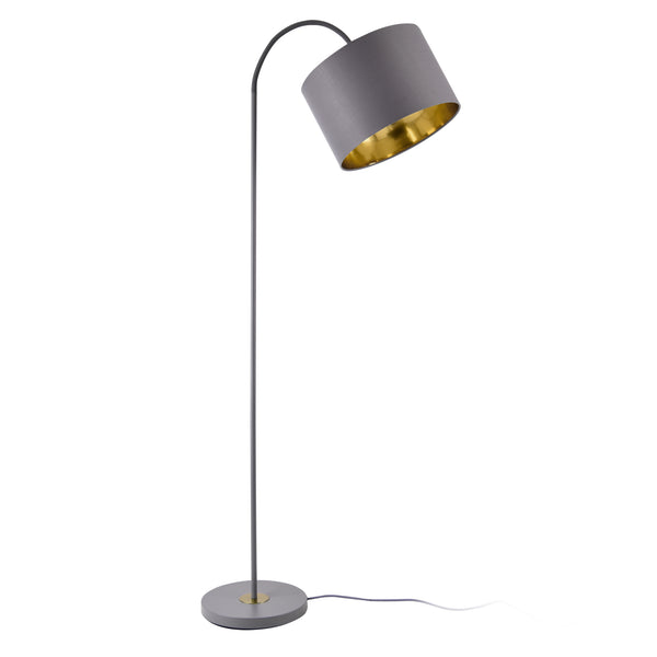 Lampadaire Toledo Abat-Jour Inclinable E27 Hauteur 173 cm Gris [lux.pro]