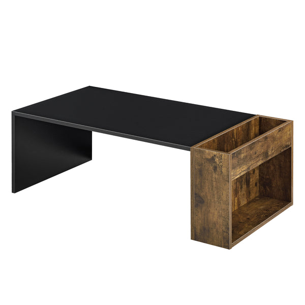 Table Basse Hallsberg pour Salon 34 x 95 x 50 cm Noir Chêne Foncé [en.casa]
