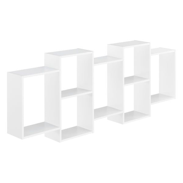 Wandplank Jessheim met 7 vakken 161x18x65 cm wit mat