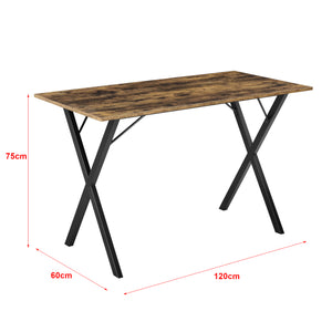 Table de Salle à Manger Arboga 120 x 60 x 75 cm Effet Bois Foncé Noir [en.casa]