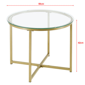 Table Basse Ronde pour Salon Alavieska 50 x 42 cm Doré [en.casa]