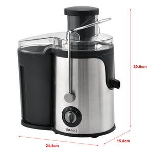 Sapcentrifuge juicer 600 Watt RVS zwart en zilverkleurig