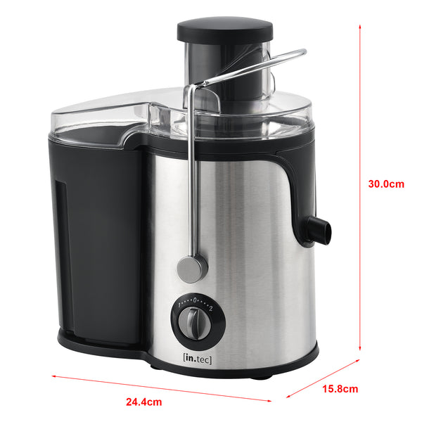 Sapcentrifuge juicer 600 Watt RVS zwart en zilverkleurig