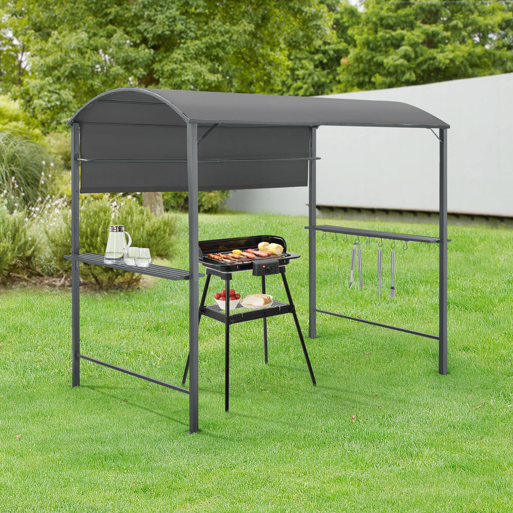 Grillpaviljoen Pyrgos 215 x 220 x 140 cm Donkergrijs en.casa - premiumXL