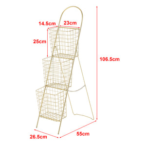 Bloempot trap ladder Hensies 106,5x26,5x55 cm messing