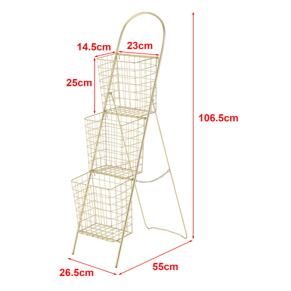 Bloempot trap ladder Hensies 106,5x26,5x55 cm messing