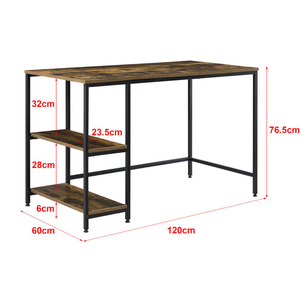 Bureau Vilhelmina 120x60x76,5 cm zwart en houtkleurig