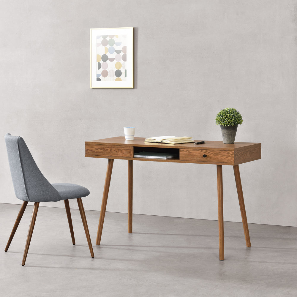 Schreibtisch Habo met opbergruimte en lade 115x48x74cm Donkere houttint en.casa - premiumXL
