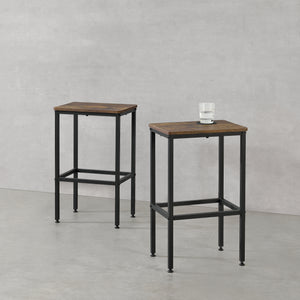 Lot de 2 Tabourets de Bar Örebro 65 x 40 x 30 cm Noir Effet Bois Foncé [en.casa]