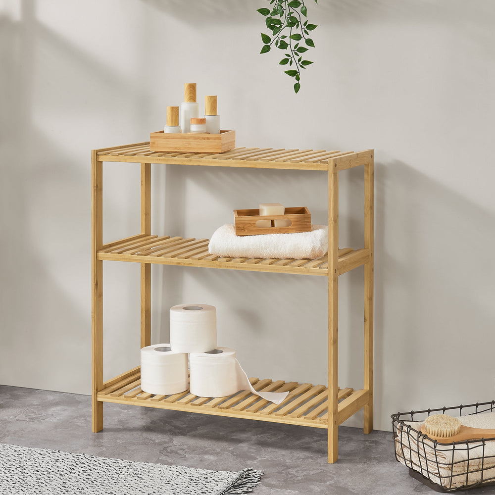Étagère sur pied en bambou Nyköping 58 x 26 x 66 cm [en.casa] - premiumXL
