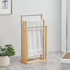 Meuble porte-serviettes Porsanger 46 x 24 x 84 cm Naturel [en.casa]