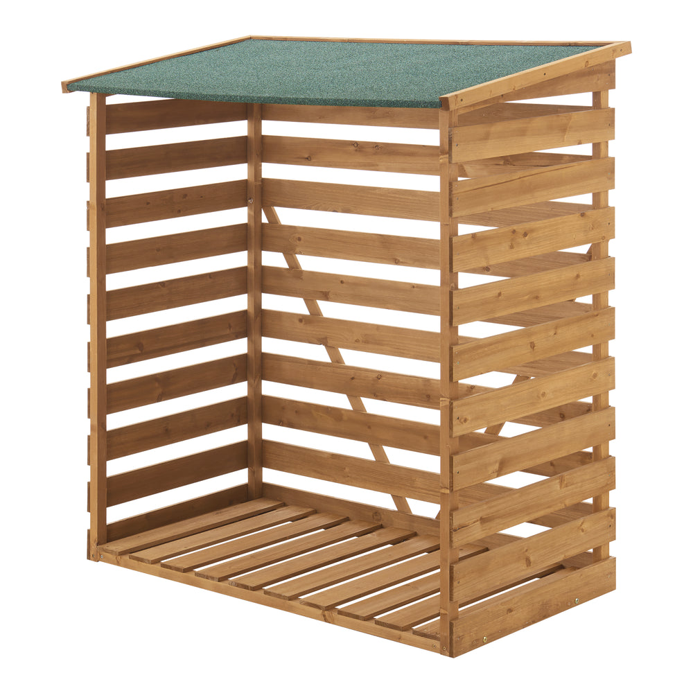 Abri à bois 123x116x64cm naturel bois de sapin [en.casa] - premiumXL