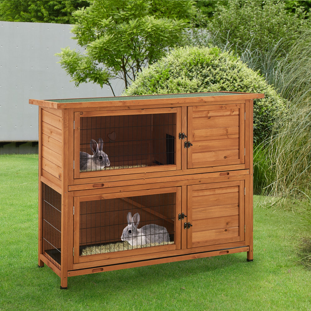 Clapier Falkenau enclos pour petits animaux 104x122x50cm bois de sapin [en.casa] - premiumXL