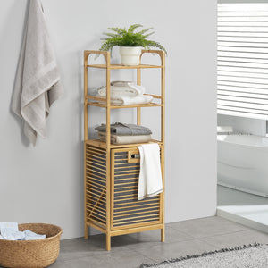 [en.casa] Wasmand Tidaholm bamboe met 2 planken 118x39,5x30,5 cm
