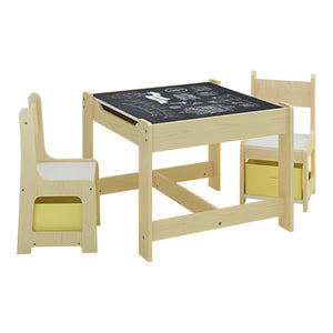 Ensemble table et chaises pour enfants Irixoa avec 2 boîtes de rangement [en.casa]