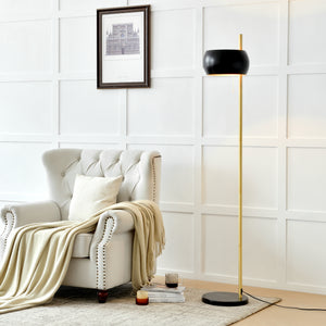 Lampadaire Luton à pied en marbre E27 hauteur 171 cm noir doré [lux.pro]