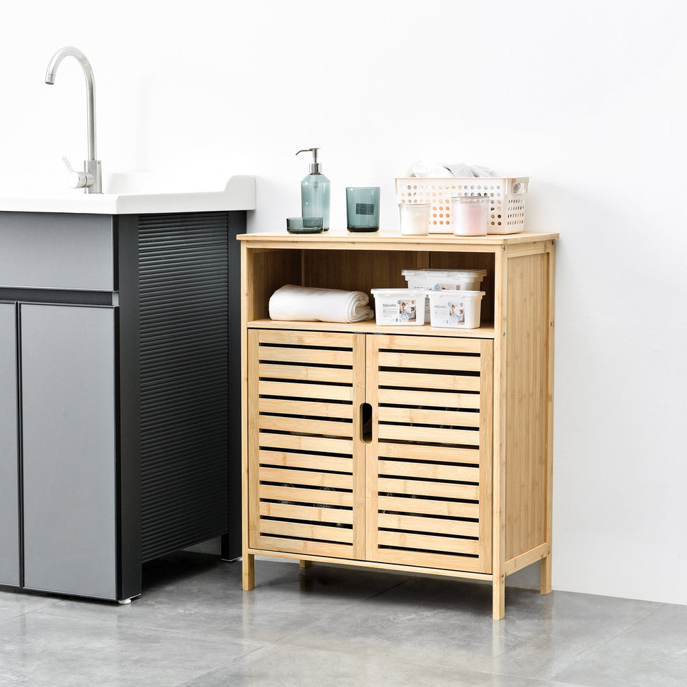 Bamboe badkamerkast Eslöv 81x65,5x31 cm [en.casa] - premiumXL