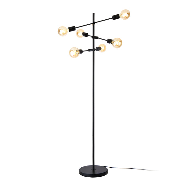 Lampadaire Craigavon 6 x E27 hauteur 154 cm noir [lux.pro].