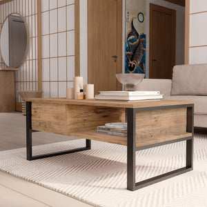 Salontafel Laukaa met plank 100x60x45 cm [en.casa]