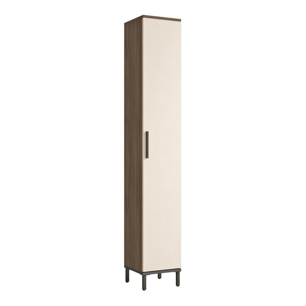 Armoire à porte Lieto 6 niveaux 183,5 x 29,5 x 29,5 cm chêne gris / beige [en.casa]