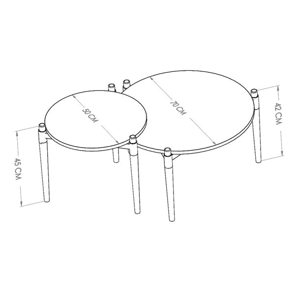 Table basse Kristinestad à double plateaux en pin [en.casa]