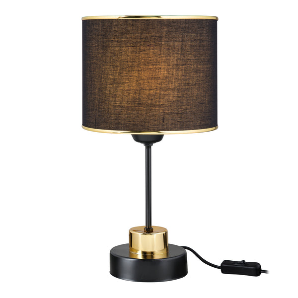 [lux.pro] Tafellamp bureaulamp Gravesend E27 zwart en koperkleurig