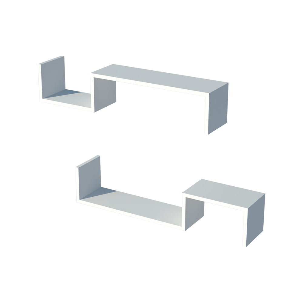 [en.casa] Wandplank Gram set van 2 wit