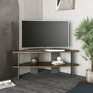 Meuble TV Fredensborg 45 x 116 x 40 cm effet bois ancien / anthracite [en.casa]