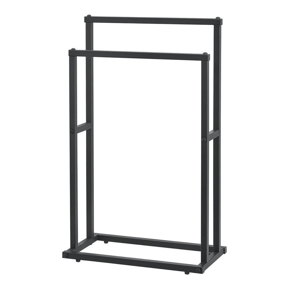 Porte-serviettes avec 2 barres 78 x 48 x 24 cm Noir [en.casa] - premiumXL